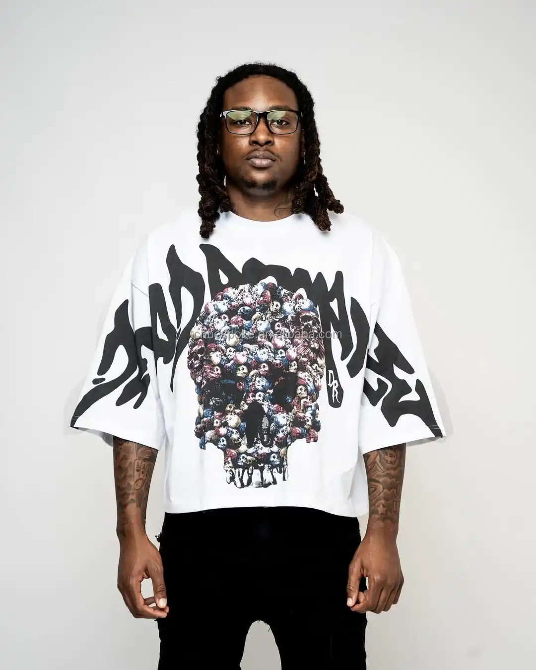 Custom Men's BOXY Fit 100% Cottonเสื้อยืดลำลองแขนสั้นพิมพ์หน้าจอHip Hop Streetwearสไตล์OEMโลโก้