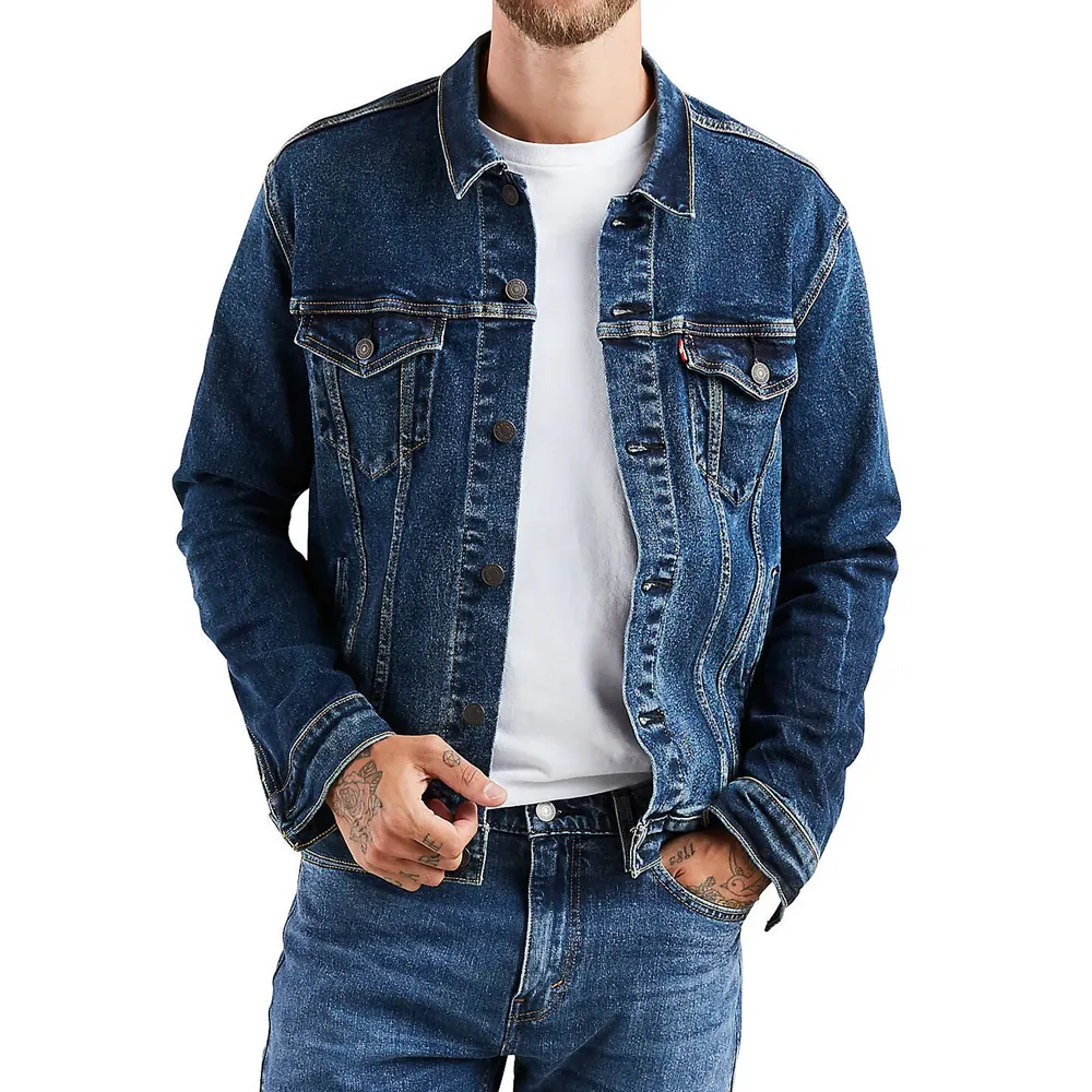 High Quality Men's Clothing Wholesale Male Custom Denim Jacket Winter Jackets Washed Vintage Jeans Jacket for Men
