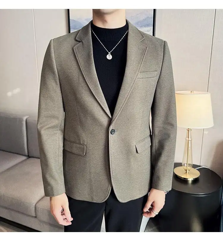 New Designs Widely Used Classic Casual Solid-Color Men'S Jacket Spring Autumn Fitted Suit Jacket