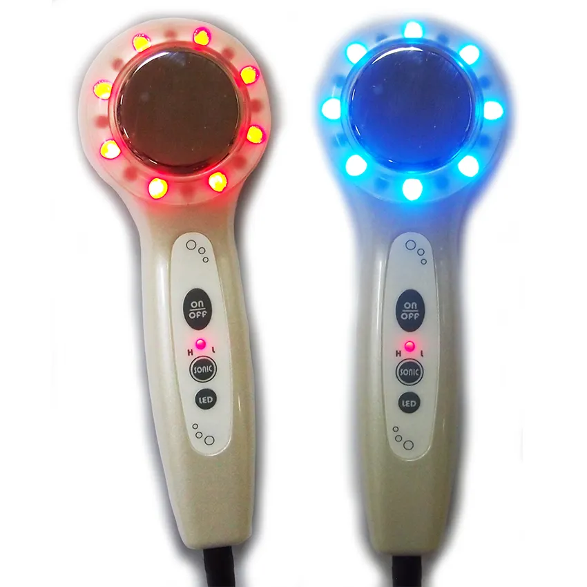 Portable 4-in-1 LED Light Ultrasonic Beauty Massager Handheld Health Care Device for Face Body Head Light Therapy for Skin Care