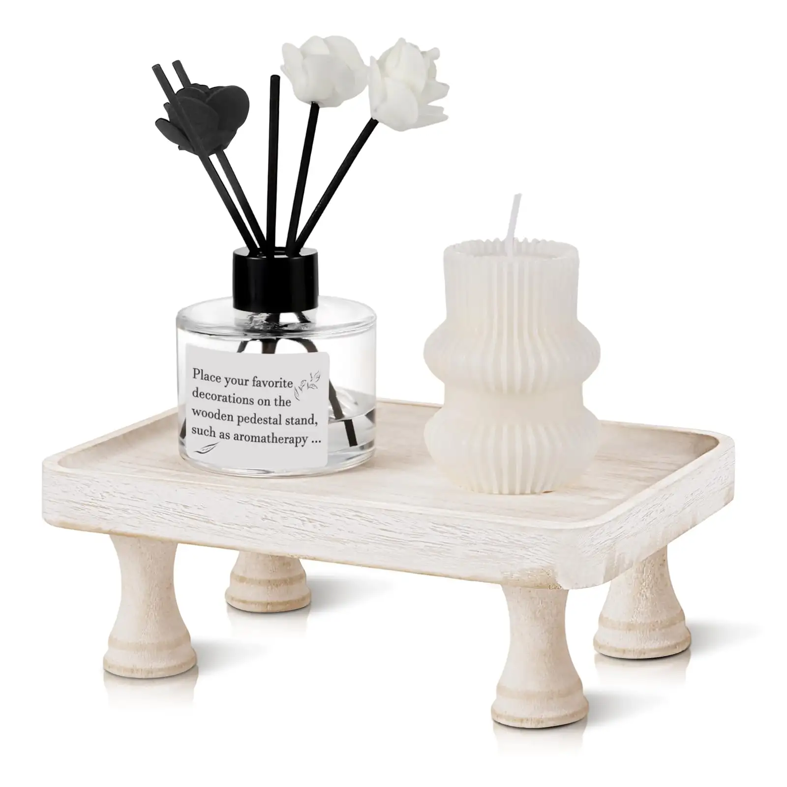 สไตล์ฝรั่งเศสแท่นถาดตกแต่งเสิร์ฟขาตั้งตกแต่งบ้านถาดไม้Riserฐานยึดเครื่องมือประกอบฟรี