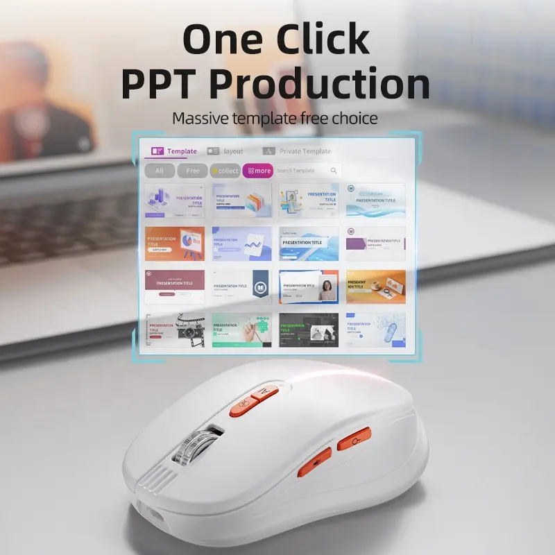 Ergonomic Smart Mouse AI Wireless Rechargeable Voice Typing Computer Accessory for Office and Travel