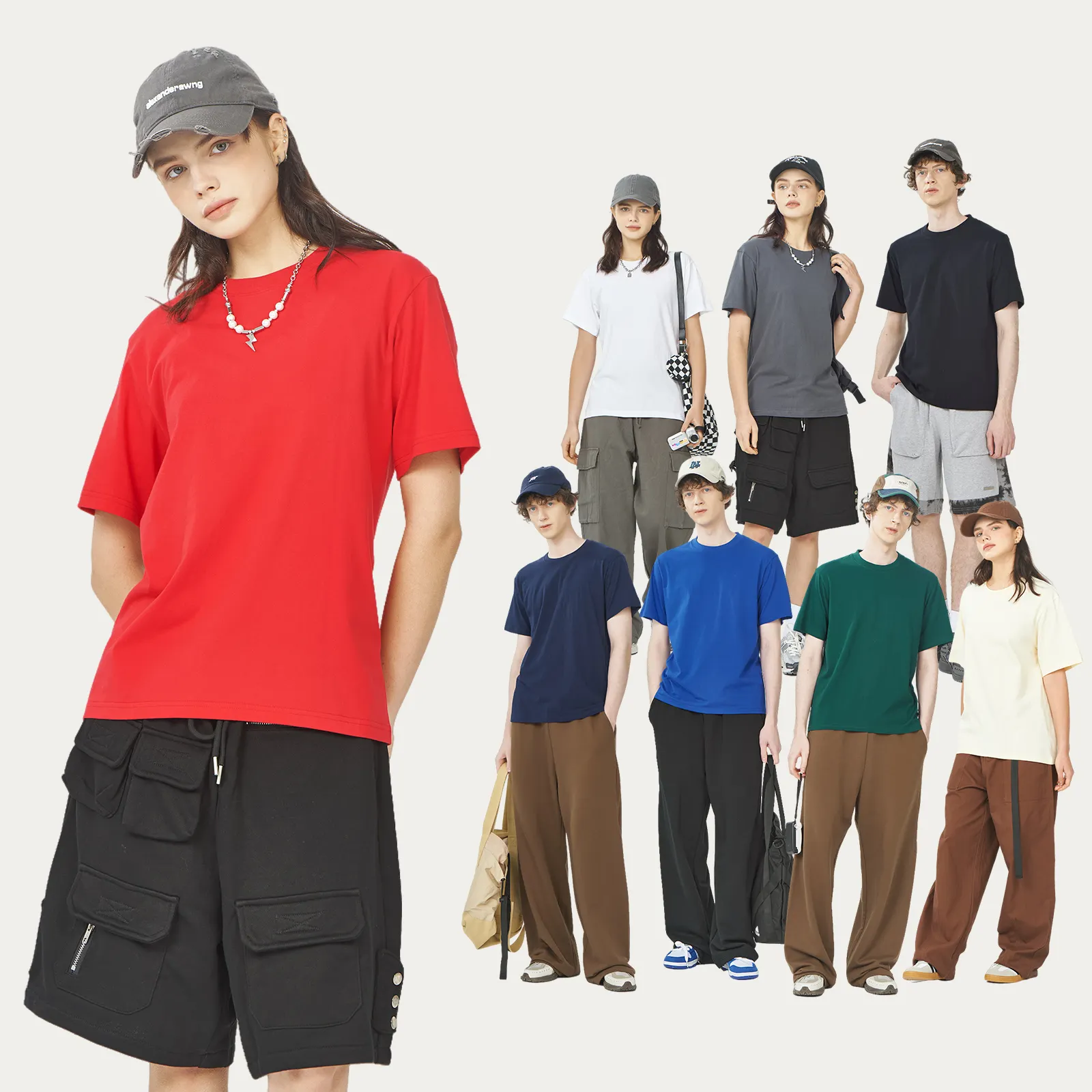 Oversized 100% Cotton Men's T-Shirt Custom Printed High Quality Heavyweight Top Customizable Men's Clothing