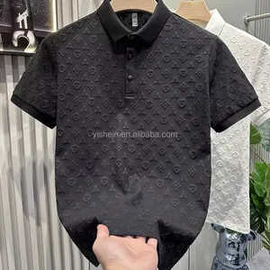 All Over 3d Emboss Print t Shirts Branded Clothing Designer T-shirt Clothes Men's Luxury Tshirt Fashion Polo Tee White for Men