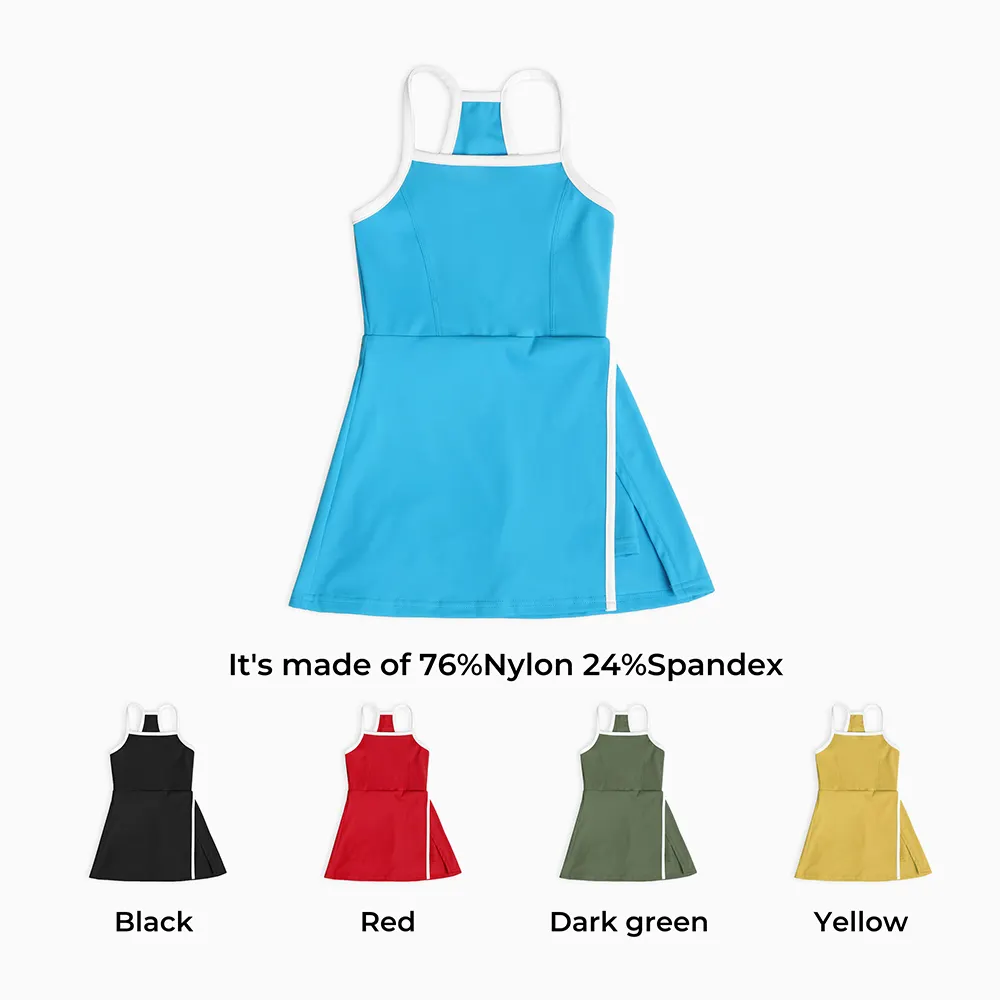 New Selling Summer Baby Girl Clothes Sports Fitness Yoga Wear Girls Dress Sleeveless Custom Color Kids Dresses for Girls