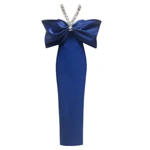 2026 New French Style Fashion Bandage-Style Design Dress for Women Elegant Embellished Diamond Dress Luxury Lady Evening Dress