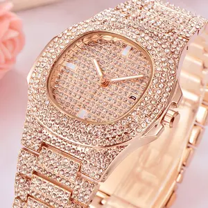 Fashion Hip Hop Bling Bling Rhinestone Zircon Luxury Quartz Watches for Men