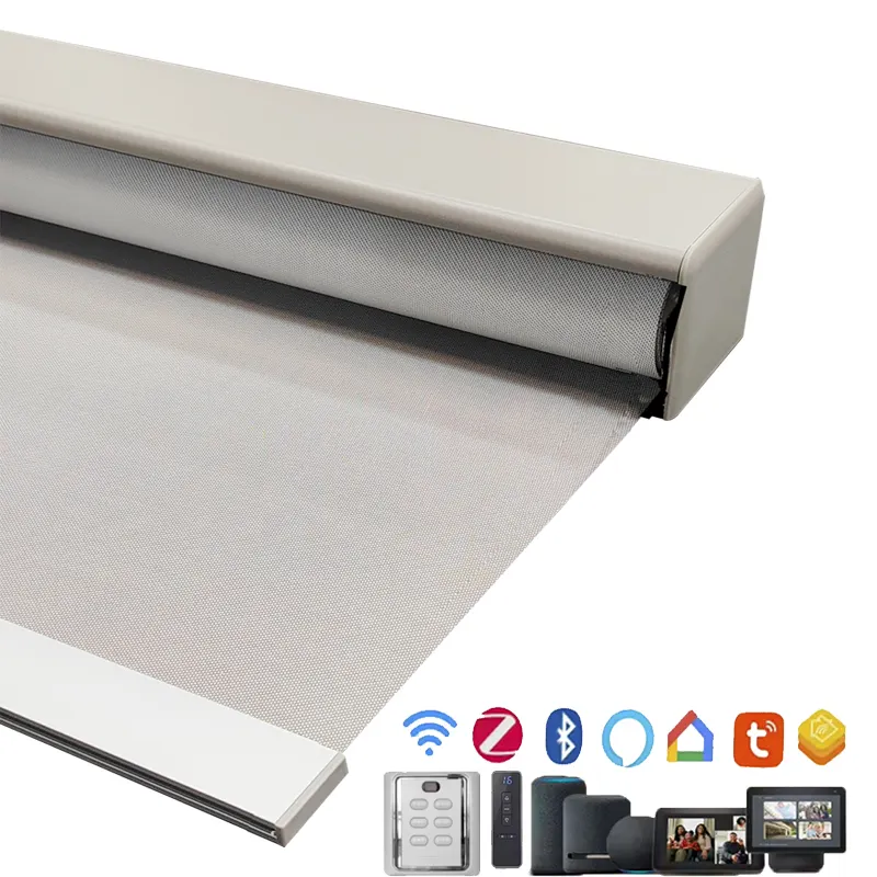 ม่านบังตาแบบใช้มอเตอร์พร้อมรีโมท ม่านบังตาอัจฉริยะ ม่านบังตาไฟฟ้าแบบชาร์จไฟได้