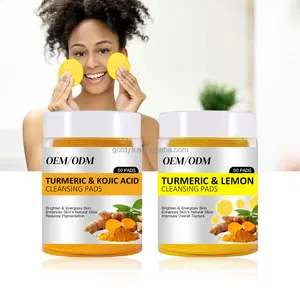 50 Pads Feminine Cotton Cleansing Pads Turmeric Kojic Acid For Deep Cleansing Pore Care Makeup Remover Wipes For All Skin Types