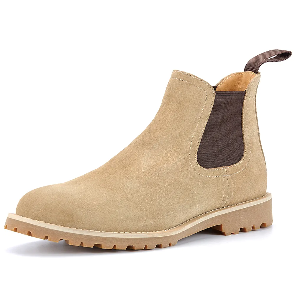 ผู้ชายคลาสสิกอังกฤษเชลซีรองเท้า Cowhide และหนังนิ่มคุณภาพสูง Casual Anti-ลื่นที่มีซับหนังใหม่รองเท้าสั้น