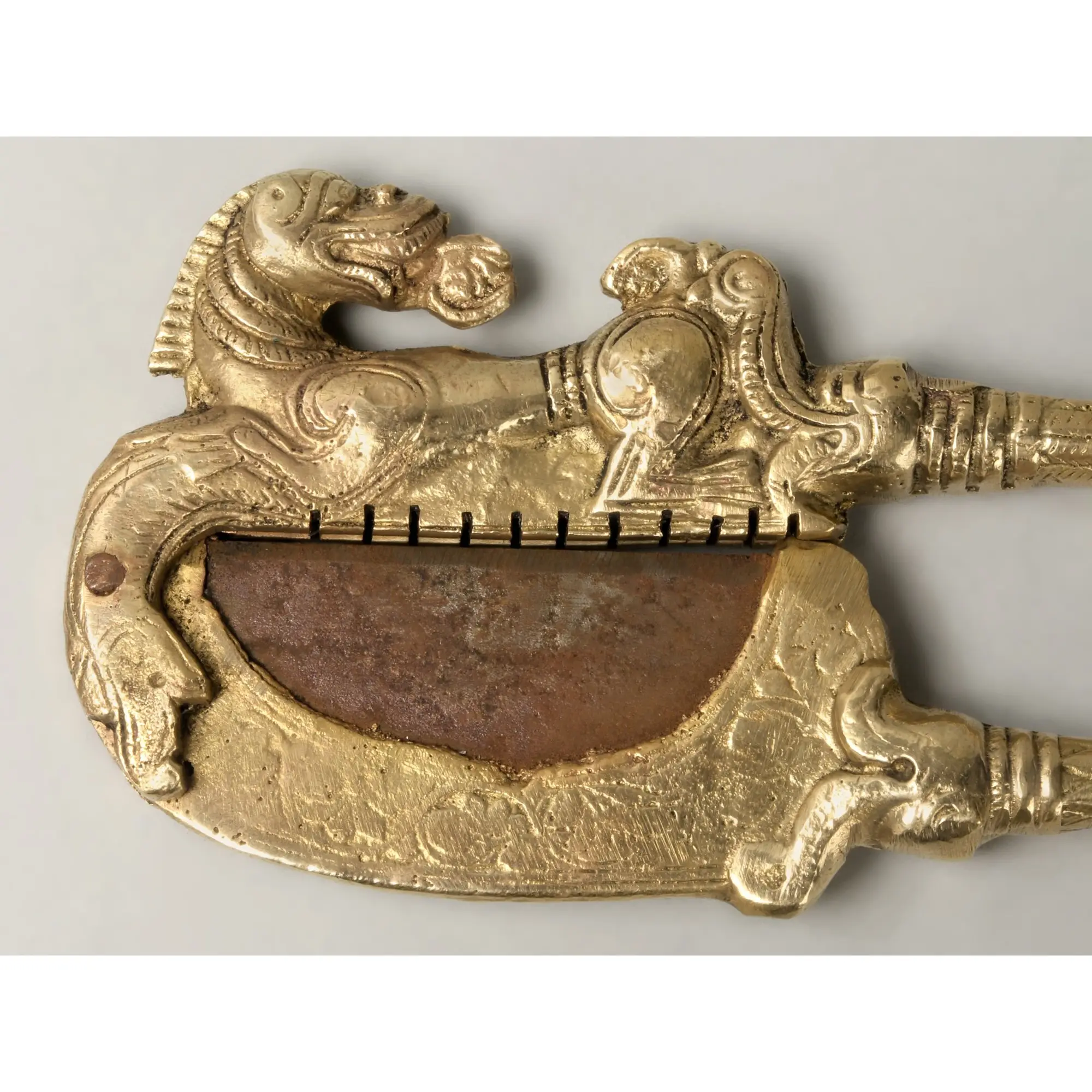 Handmade 6 Inches Dragon Design Nut Cracker Specialty Tool in Brass and Iron Home Decor Item