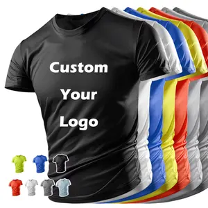 HY Custom Sublimation Print With Custom logo Unisex Sports T-shirt Cheap Blank Men's 100% Polyester Quick Dry T-shirt