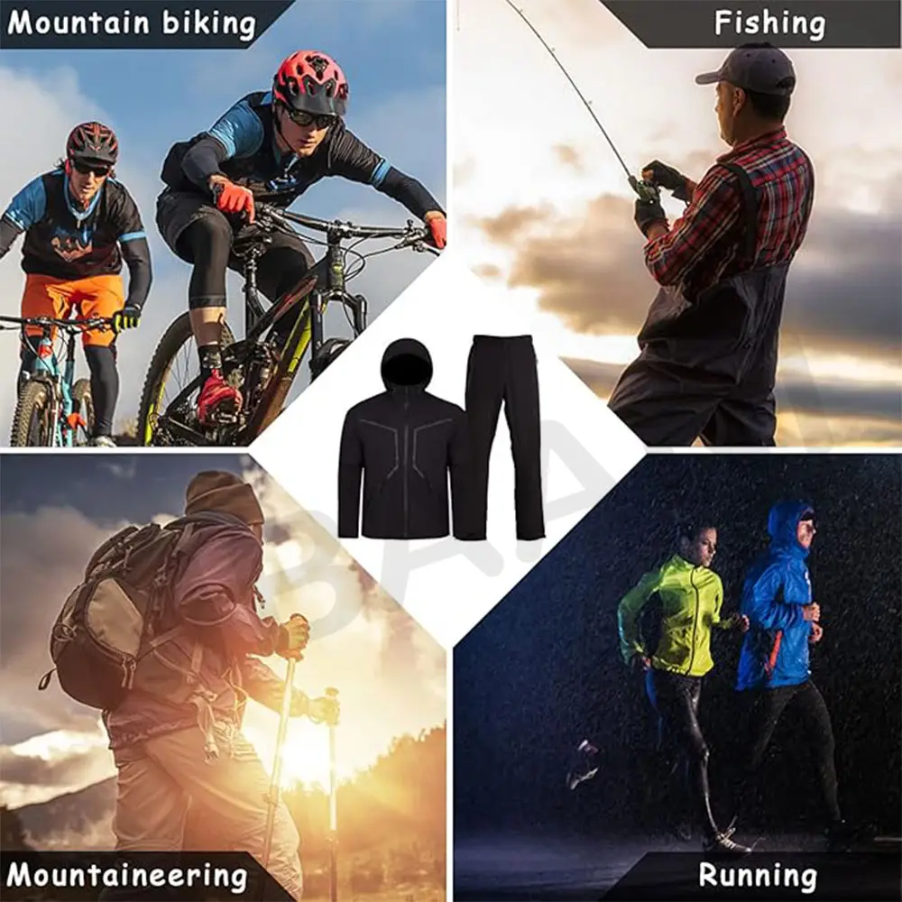 Golf Rain Jacket Waterproof Rain Suits for Men Performance Golf Rain Gear Lightweight Jacket and Pants for All Sports