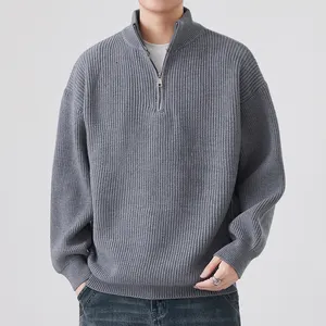 High Quality Man's Zip up Long Sleeve Sweatshirt Black Factory Customization Personalized Production Plain Sweatshirt for Men