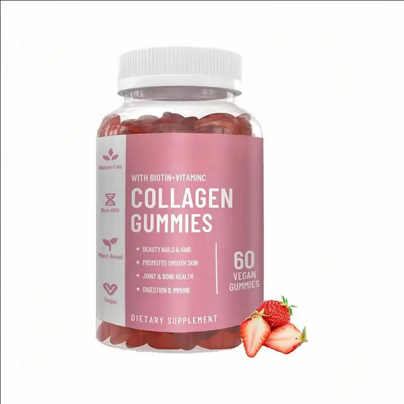 VitaHall Halal Private Label Factory Supplying Collagen Protein Gummies Supplements for Adult Skin Beauty