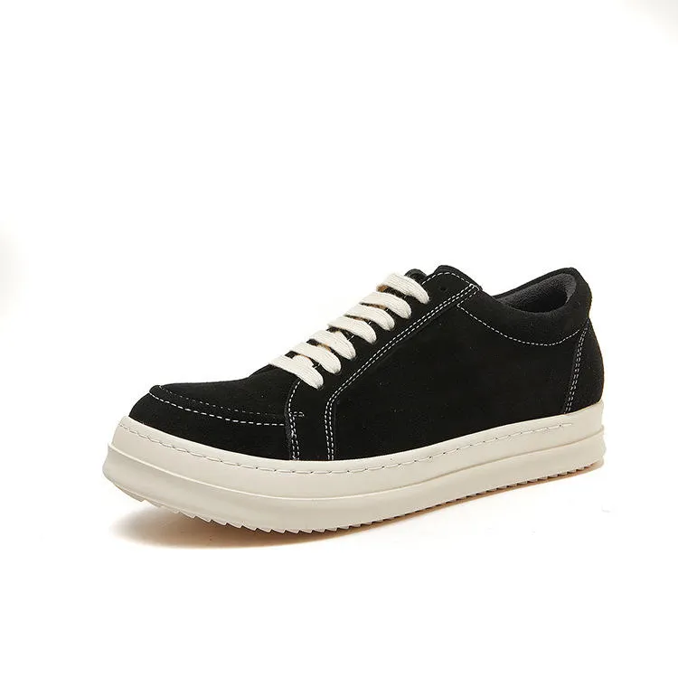 2025 New Fashion Rock RO Calfskin Leather Comfort-Minimalist Low-Top Men's Black Skate Shoes Designer Fashion Luxury Shoes