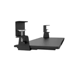 Ergonomic Clamp-on Computer Keyboard Tray Under Table Desk Accessories No Drilling Dual Panel Spliced Keyboard Tray