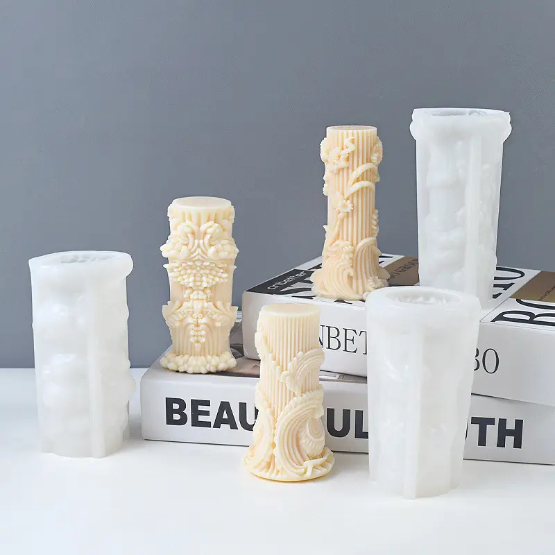 ยุโรปทรงกระบอกเทียนแม่พิมพ์ซิลิโคนน้ำมันหอมระเหยเทียนทำเครื่องมือยิปซั่มเครื่องประดับหล่อแม่พิมพ์สำหรับตกแต่งบ้าน