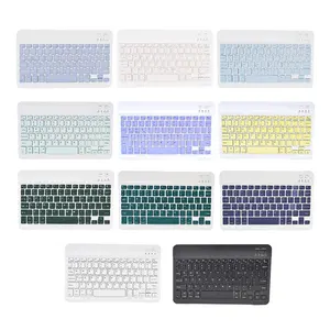Three-System Universal Portable Wireless for Bluetooth Keyboard with LED Backlit New USB Interface Phablet Computer Accessory