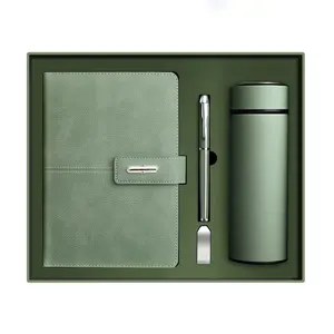 Business Promotional Gift Set Custom Logo USB Disk Vacuum Cup Pen And Notebook Gifts With Box