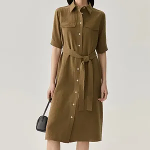 Women's Skirts Long Satin Dress Silk Waist Slimming Hepburn Style Casual Niche Dress For Summer Long Skirt