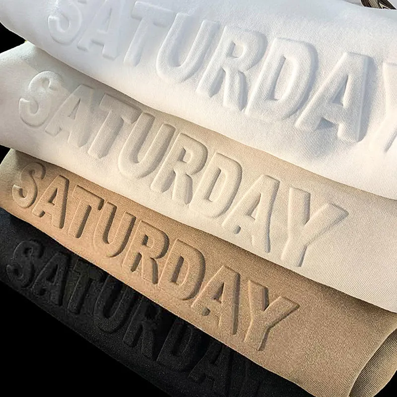 ขนาดใหญ่ 100% Cotton French Terry 3D พิมพ์ Streetwear Hoodie Unisex เฮฟวี่เวทเสื้อสวมหัวลายนูนเสื้อยืด