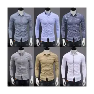 China Factory's New 100% Cotton Men's Casual Button Shirt Breathable Crocheted Clothing for Spring Cheap Price Mens Fashion