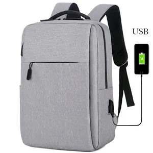 Promotional Custom Logo Cheap Business Male Waterproof Light Weight USB Charger Laptop Backpack