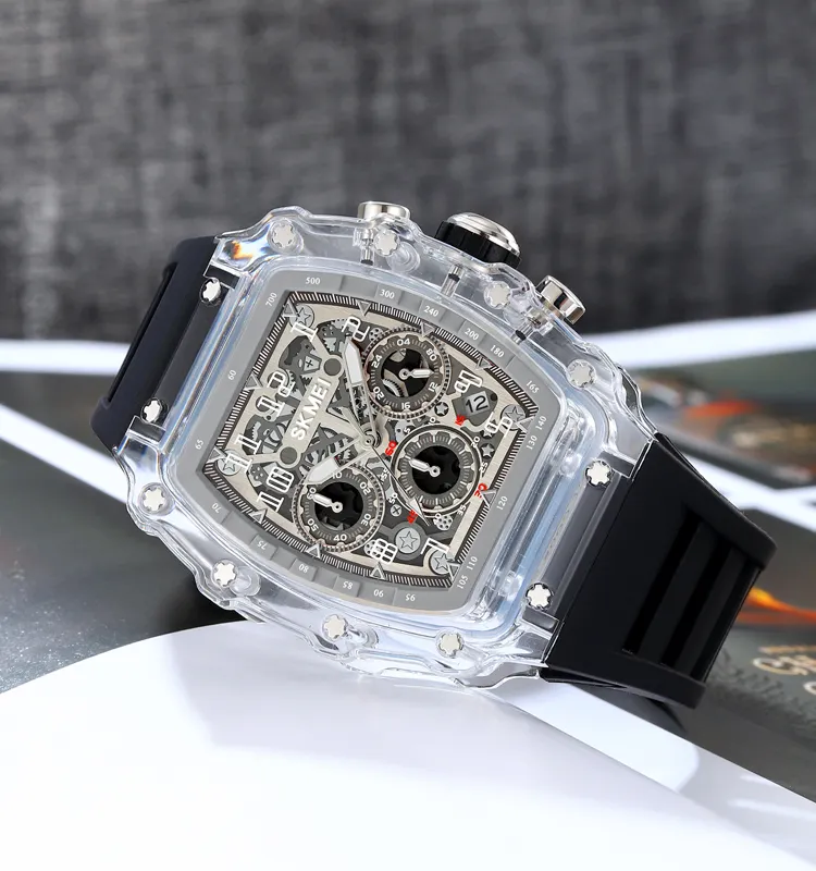 SKMEI 2305 แฟชั่นกีฬากันน้ำ Cool Multifunctional โลหะ High-end บรรยากาศคุณภาพสูงผู้ชายนาฬิกาควอตซ์