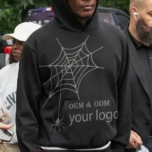 OEM Wholesale Fashionable Casual Eco Cotton Hoodie for Men Oversized Unisex Heavyweight with Puff Foam Printing Designer Style