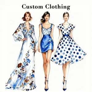 Oem Odm Custom Logo Women Designer Clothing Clothes Manufacturers Custom Elegent Dresses Ladies Evening Fashion Dress