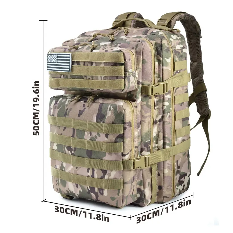 Outdoor Sport 3D Breathable Waterproof Zipper OxfordTravel Wild Camping Hiking Tactical BackpackOutdoor Camouflage Backpack