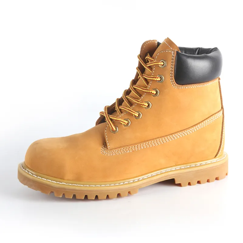 หมวกนิ้วเท้าเหล็กหนัง Nubuck สีเหลือง Goodyear Welted Safety Boots ผู้ผลิตรองเท้าเซฟตี้รองเท้าทำงานสำหรับผู้ชาย