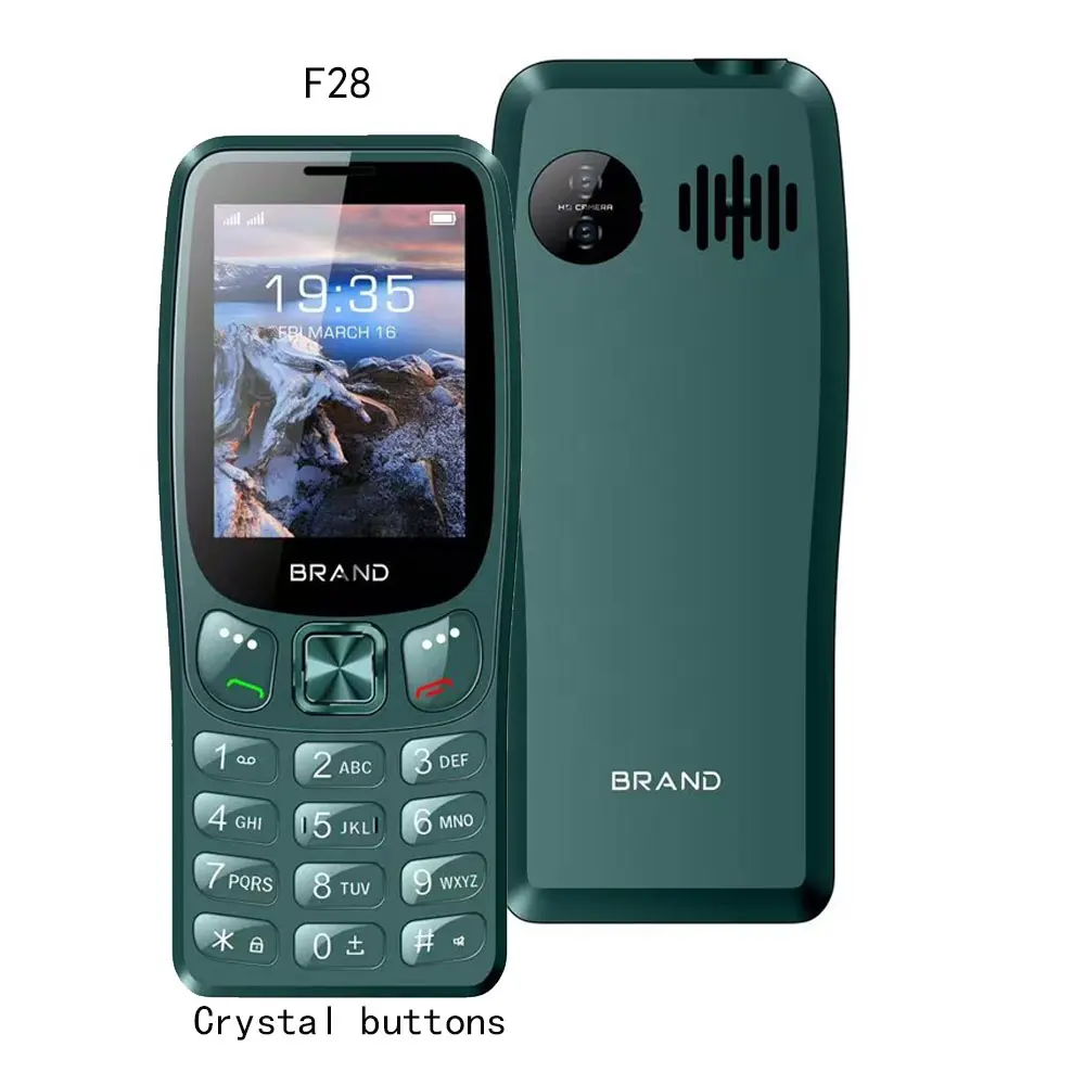 โรงงานราคา OEM โทรศัพท์มือถือ 2.4 ''2G Dual 4 ซิมการ์ด F28 ปุ่มคริสตัลอัฟกานิสถานที่กำหนดเองขนาดเล็กคุณลักษณะโทรศัพท์สำหรับ Ashna