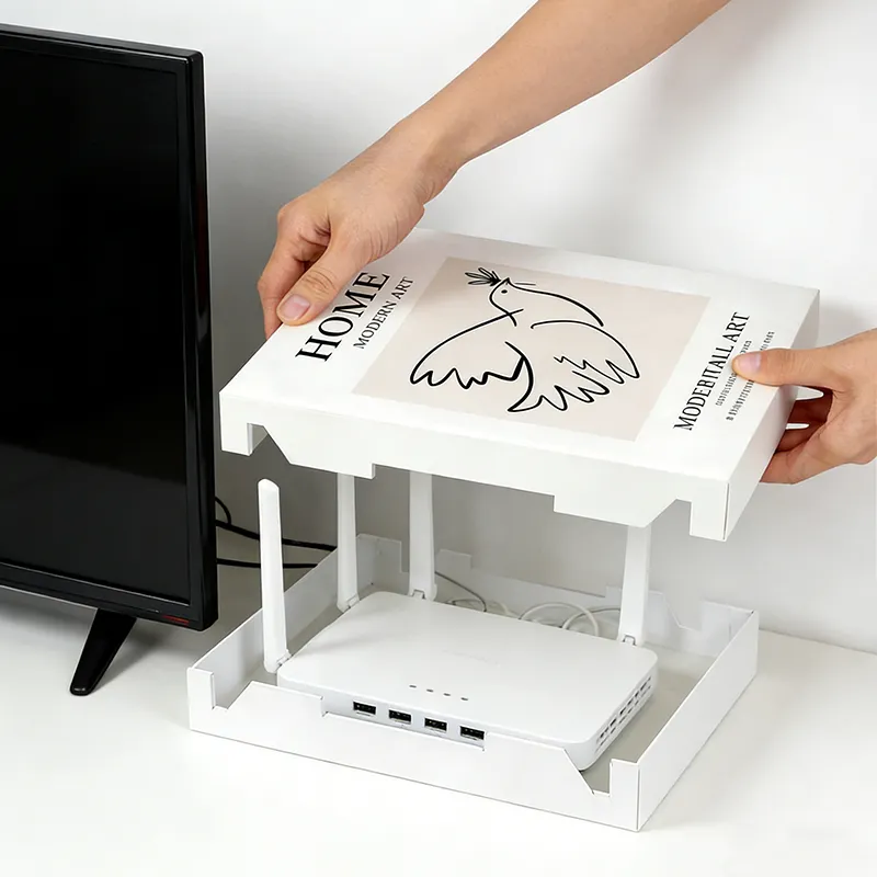ตกแต่งหนังสือปลอมกล่องเก็บหนังสือจำลอง WiFi Router ชั้นวาง Hider Creative Home Decor สำหรับขาตั้งทีวี