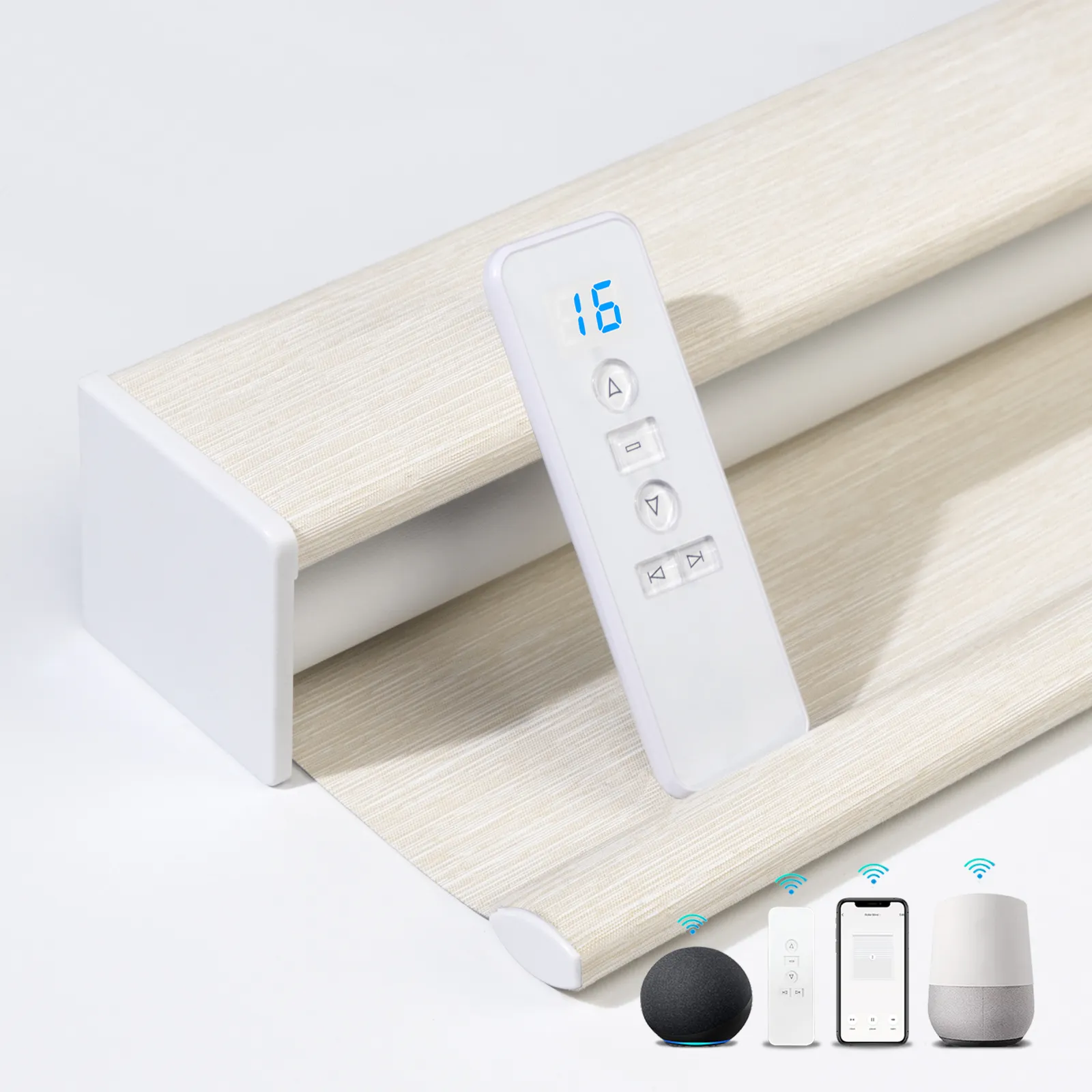 High Quality Modern Waterproof Alexa Compatible Remote Control Tuya WiFi APP Electric Motorized Roller Blinds for Window