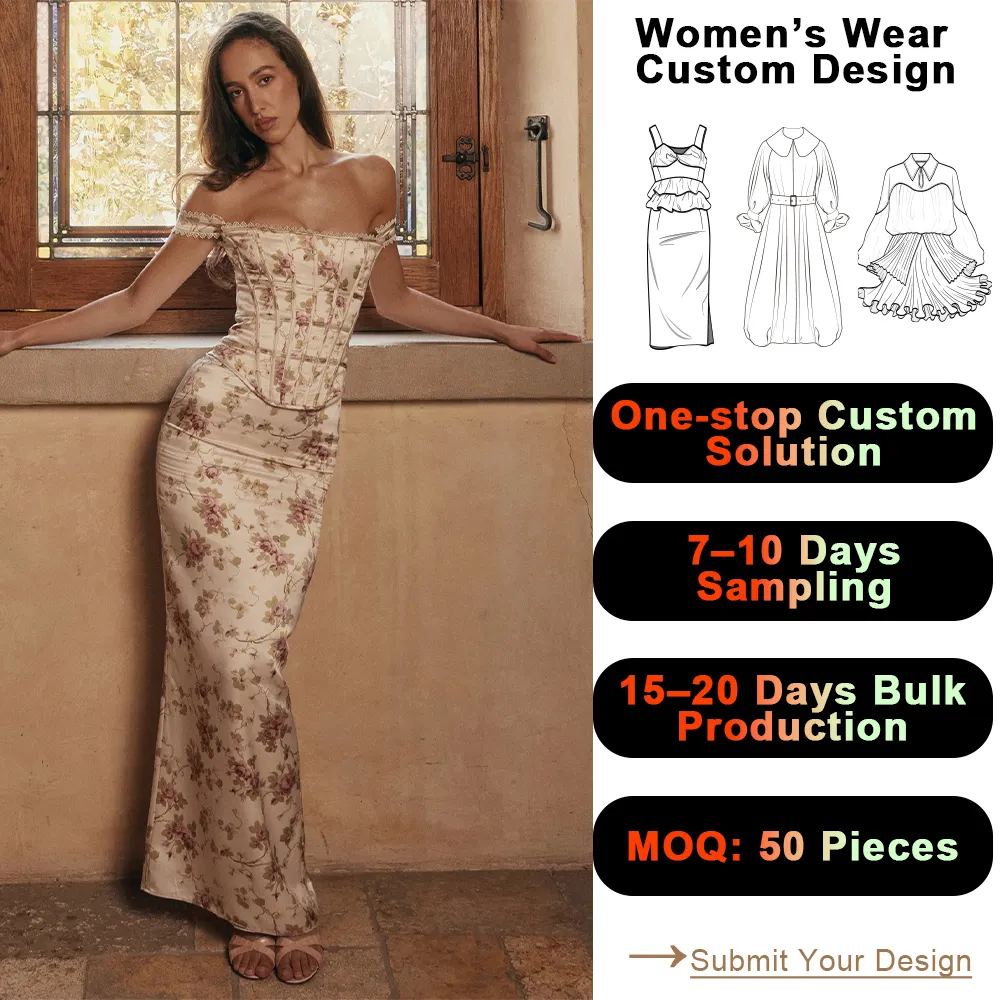 Spring Summer Printed Floral Mandarin Collar Pullover Conventional Sleeve Empire Waist Slimming Retro Casual A-Line Long Dress