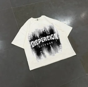 Custom High Quality 100% Cotton White Oversized Cropped Shirt Boxy Graphic Printed Vintage Men's Crack Printing Jersey T-Shirt