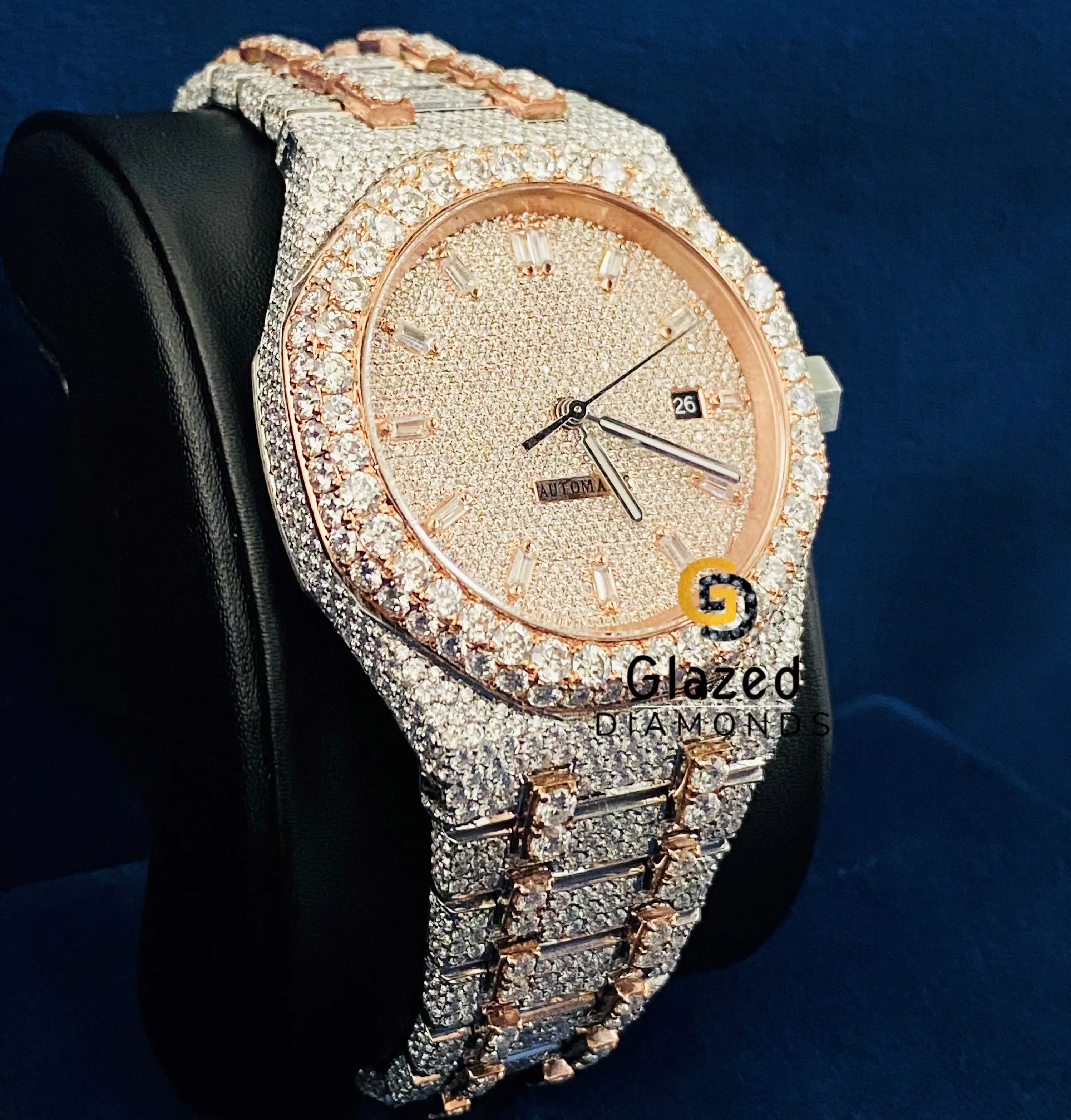 Luxury Looking Fully Iced Out Moissanite Diamond Watch for Men Unique and Expensive Moissanite Watch for Hip Hop Lovers