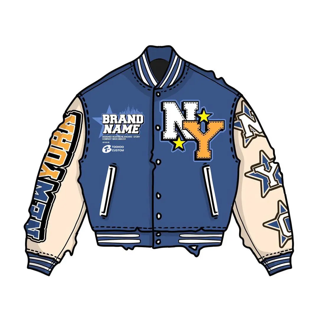 Unisex Vintage Retro เบสบอล Cropped Varsity เสื้อแจ็คเก็ตผู้ชายโลโก้ที่กำหนดเองปักอเมริกัน Chenille ผู้ชาย Retro Cropped Jacket