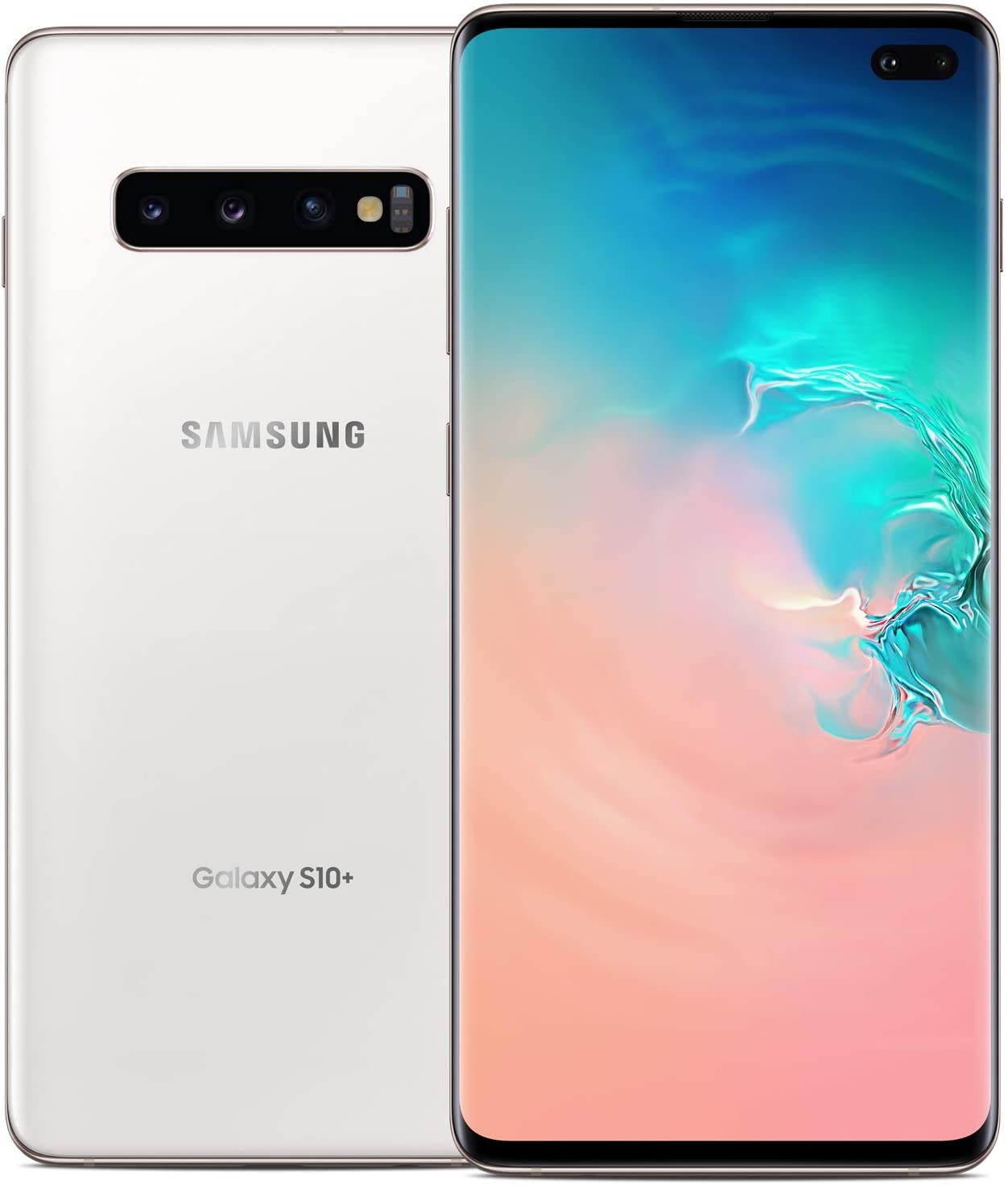 三星 Galaxy S10+ 工廠無鎖版 Android 手機 | 美國版 | 1TB 存儲空間 | 指紋識別和麵部識別 | 長效電池 | 陶瓷白