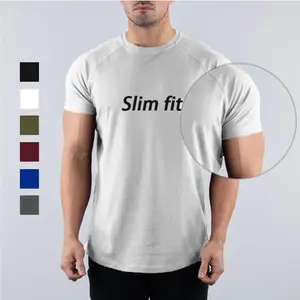 High Quality Anti-sweat Cotton Sports Shirt Men's Gym Tshirt 95% Cotton t Shirts for Running Slim Fit Men Compression T-shirt