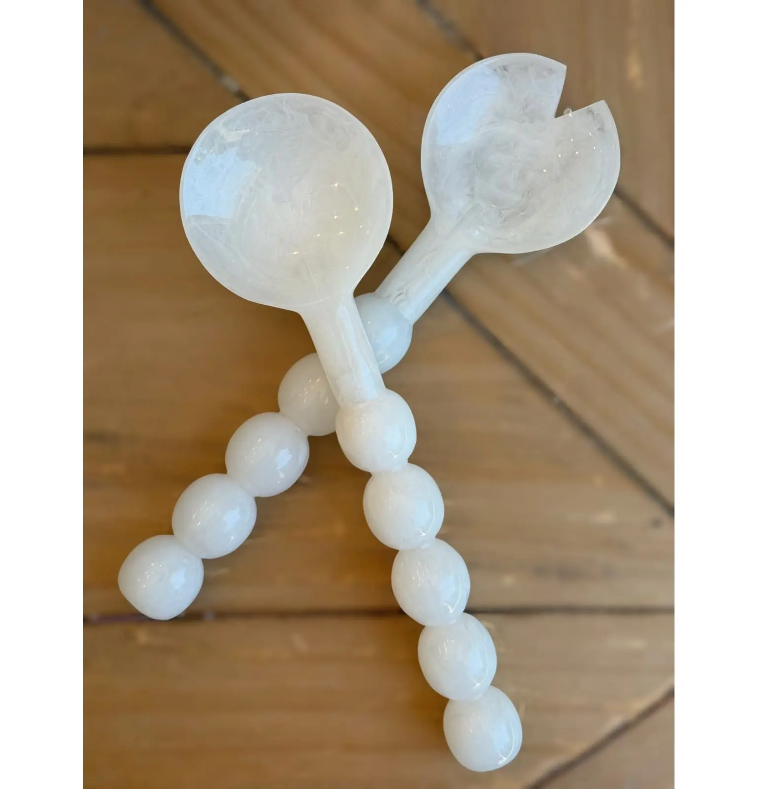 Handmade Resin Salad Tools Server Set Modern Artistic Design Eco-Friendly Dishwasher Safe Tableware Home Kitchen Decor American