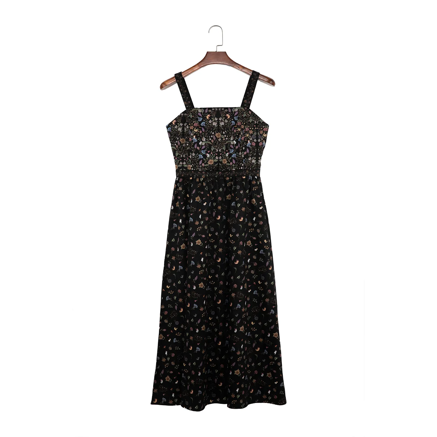 ใหม่ชุดราตรีดอกไม้ Halter COLLAR PARTY Dress รอบเอวธรรมชาติสี Candy Mermaid Silhouette ผ้าฝ้าย 100% สำหรับฤดูร้อน