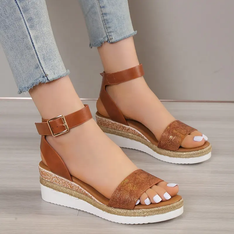 2025 Women's Casual Summer Wedges Sandals Plus Size Soft Comfortable Beach Flip Flops with Thick Bottom and Slope Heel