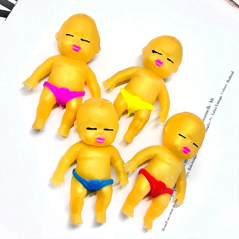 Jincan Factory Hot Selling Novelty Toys Golden TPR Filled with Sand Stretch Toys for Kids Anti Stress Toys for Children