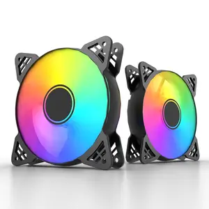 120mm ARGB Quiet CPU Fan Round Plastic Case Cooling Air Cooler with Water Cooling Hollow Design Bezel PC Computer Case Accessory