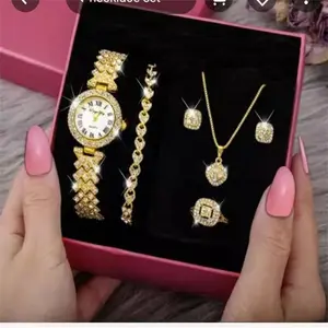 2023 A09288 Manufacturers Direct Sales New Full of Crystals Luxury Bracelet Watch Set Women's Quartz Watch