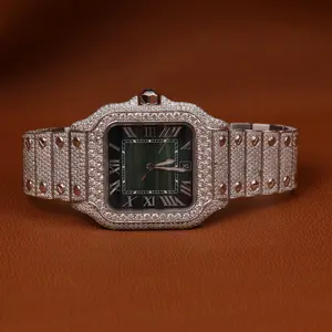 New Luxury Fashion Statement Fine Jewelry Moissanite Diamond Studded Iced Out Quartz Watches for Men's at Best Prices