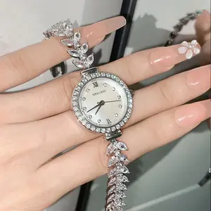 Luxury Women's Mermaid Diamond-Studded Watch 16mm Mother-Of-Pearl Quartz Alloy Fashionable Same Style Pointer